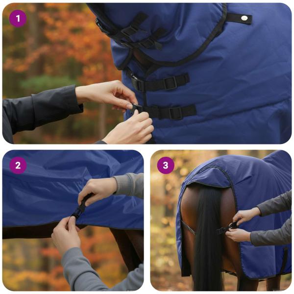 Pferdedecke Dunkelgrün und Schwarz 75 cm Polyester