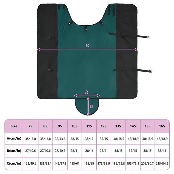 Pferdedecke Dunkelgrün und Schwarz 95 cm Polyester