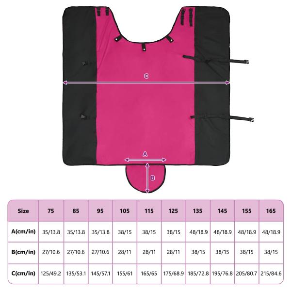 Pferdedecke Rosa und Schwarz 145 cm Polyester