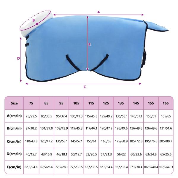 Pferdedecke Volles Aqua 115 cm Polarfleece