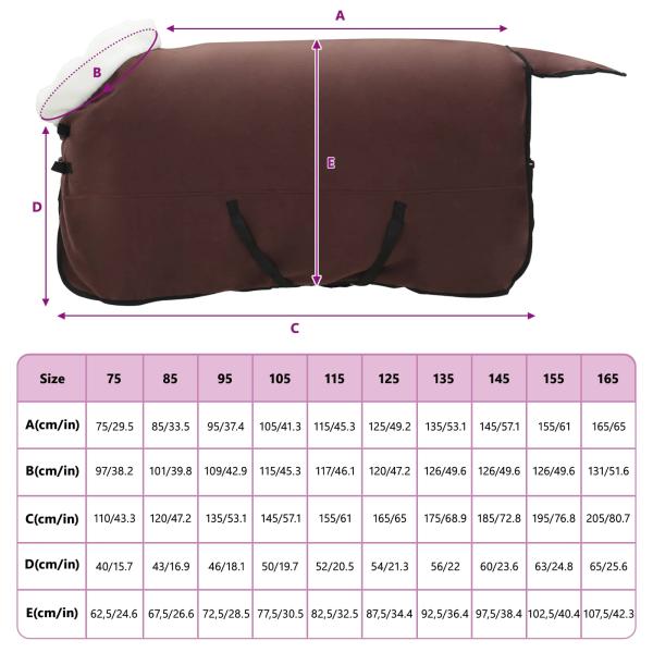 ARDEBO.de - Pferdedecke Volles Dunkelbraun 145 cm Polarfleece