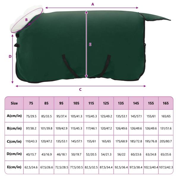 ARDEBO.de - Pferdedecke Dunkelgrün 85 cm Polarfleece