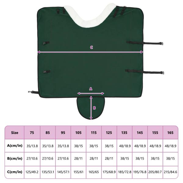 Pferdedecke Dunkelgrün 155 cm Polarfleece