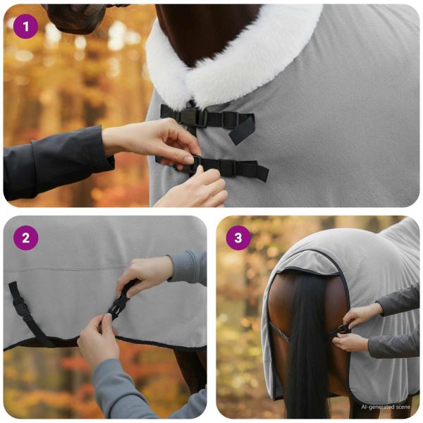 Pferdedecke Dunkelgrün 155 cm Polarfleece