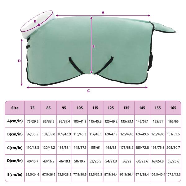 Pferdedecke Dunkelgrün 85 cm Polarfleece