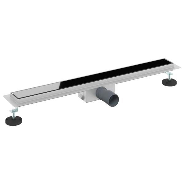 ARDEBO.de - Duschabfluss mit Glasabdeckung Schwarz 80 cm Edelstahl 304