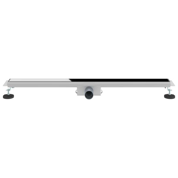 ARDEBO.de - Duschabfluss mit Glasabdeckung Schwarz 100 cm Edelstahl 304