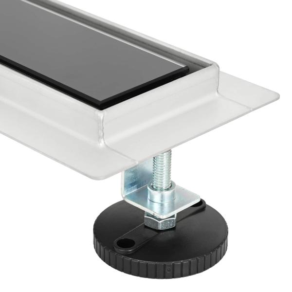 Duschabfluss mit Glasabdeckung Schwarz 100 cm Edelstahl 304