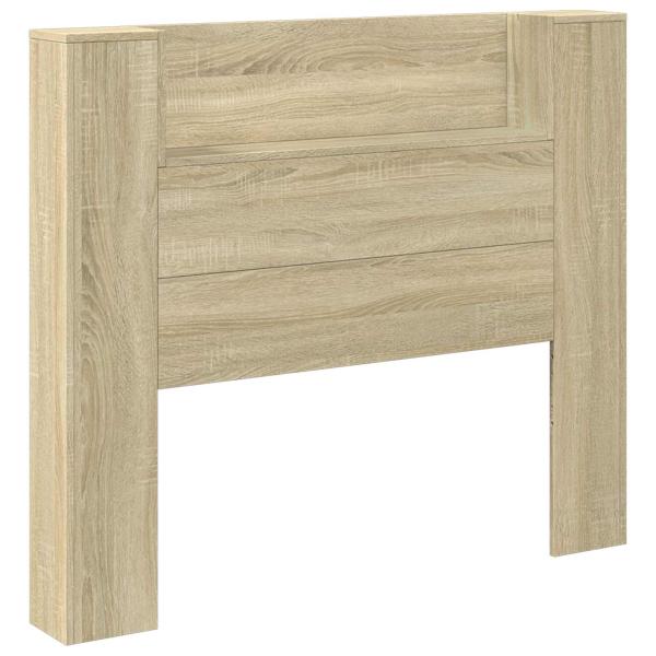 ARDEBO.de - Kopfteil-Schrank mit LED mit Regal Sonoma 120 x 16,5 x 103,5 cm