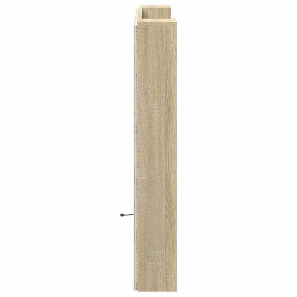 Kopfteil-Schrank mit LED Sonoma Holzwerkstoff