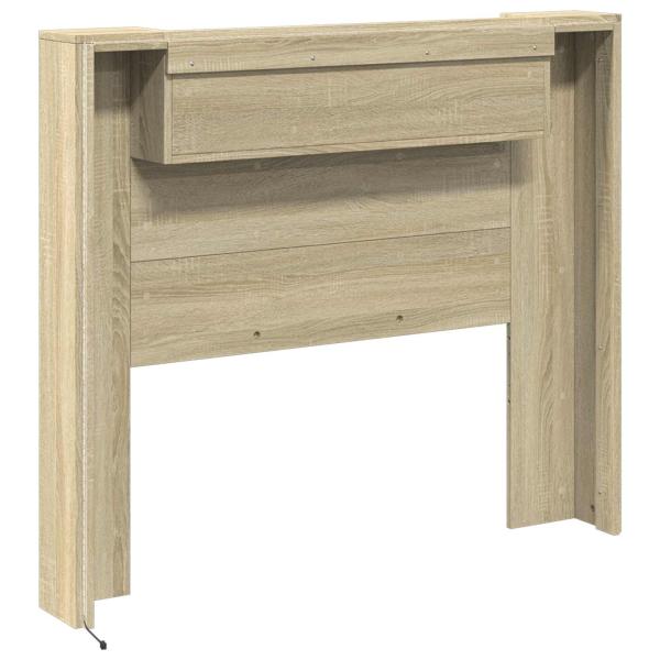 Kopfteil-Schrank mit LED Sonoma Holzwerkstoff