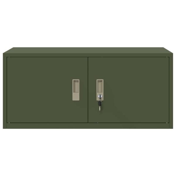 Aufbewahrungsschrank mit Speicher Olive Grün 90 x 40 x 40 cm