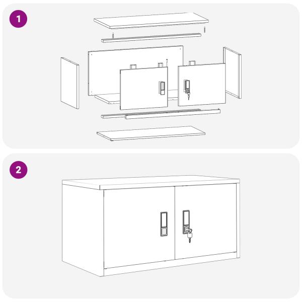 ARDEBO.de - Aufbewahrungsschrank Rosa 80 x 40 x 40 cm Kaltgewalzter Stahl