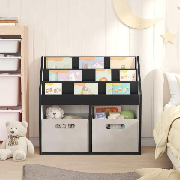 Kinderregal Schwarz 72,5 x 29,5 x 69 cm Holzwerkstoff