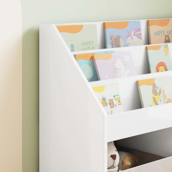 Kinderregal Hochglanz Weiß 72,5 x 29,5 x 69 cm Holzwerkstoff