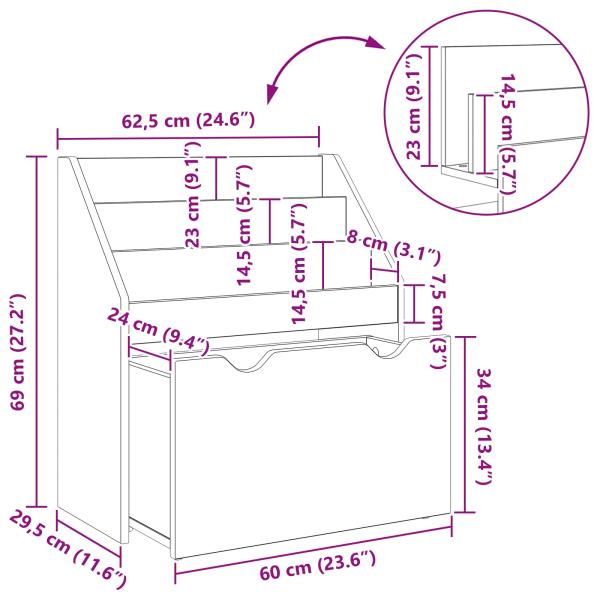 Kinderregal Sonoma-Eiche 60 x 29,5 x 69 cm Holzwerkstoff