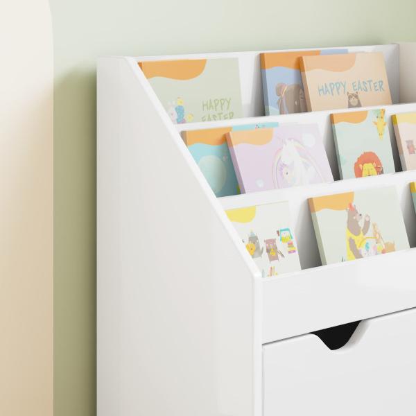 Kinderregal Hochglanz Weiß 60 x 29,5 x 69 cm Holzwerkstoff