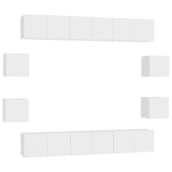 10-tlg. TV-Schrank-Set Weiß Holzwerkstoff
