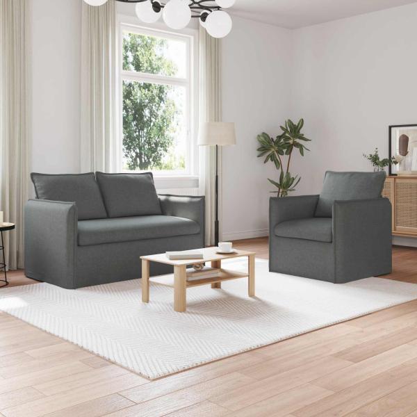 ARDEBO.de - Sofa 120cm 2 pcs Dunkelgrau Metall