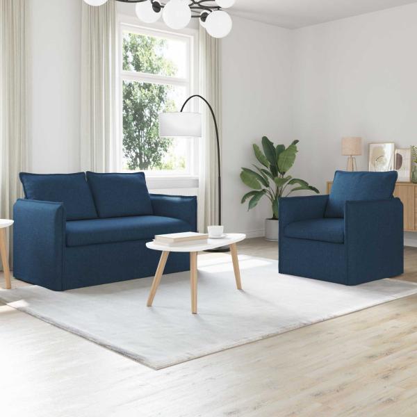 ARDEBO.de - Sofa 120cm 2 pcs Blau Metall
