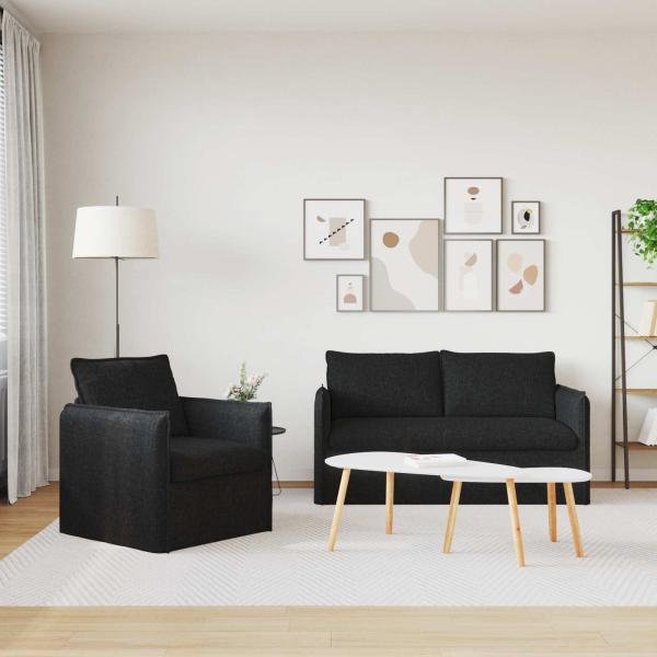 Sofa 140cm 2 pcs Schwarz Metall
