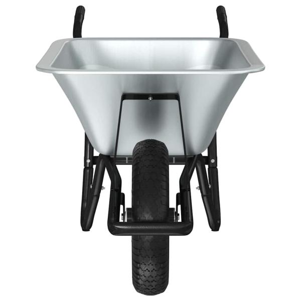 Schubkarre Silber und Schwarz 141 x 60 x 57 cm Stahl