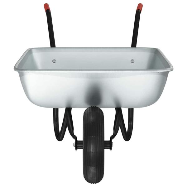 Schubkarre Silber und Schwarz 133 x 62,5 x 58 cm Stahl