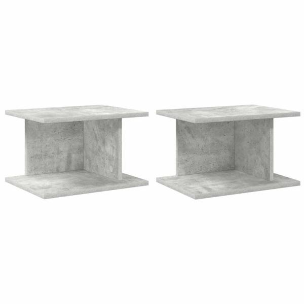 ARDEBO.de - Nachttisch 2 pcs Beton Grau 40 x 30 x 25 cm Holzwerkstoff
