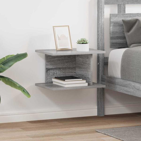 ARDEBO.de - Nachttisch 2 pcs Graues Sonoma 40 x 30 x 25 cm Holzwerkstoff