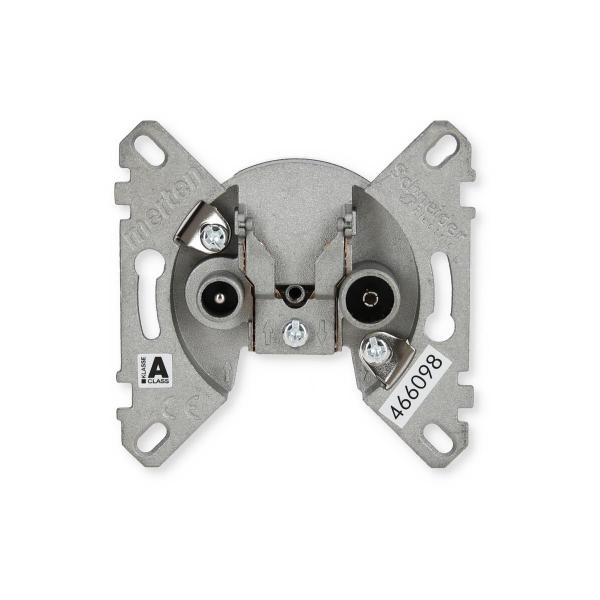 Merten 466098 BK-/Sat-Antennendurchgangsdose, 2fach, DIN EN 50083-1/A1, DIN EN 80083-2/A1, Unterputzeinsätze