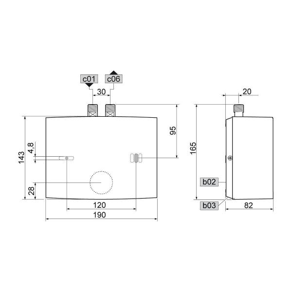 STIEBEL ELTRON DNM 3 Mini-Durchlauferhitzer fürs Handwaschbecken, hydraulisch gesteuert, EEK: A, 3,5 kW, mit Stecker 230V, drucklos (185411)