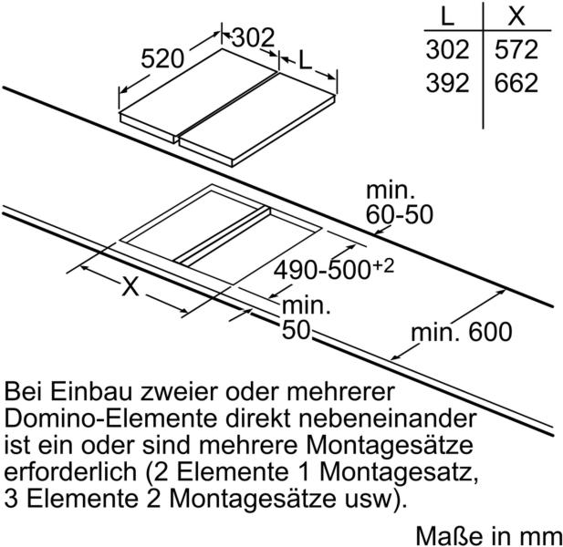 Siemens HZ394301 Verbindungsleiste für Kochfelder und Kochmulden
