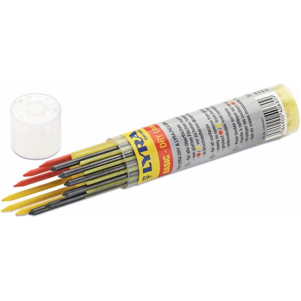 ARDEBO.de Cimco 12er Pack Ersatzminen zu 21 3150, rot/gelb/graphit (212154)