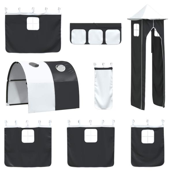 Kinderloftbett Schwarz 74,5 x 190 cm Metall