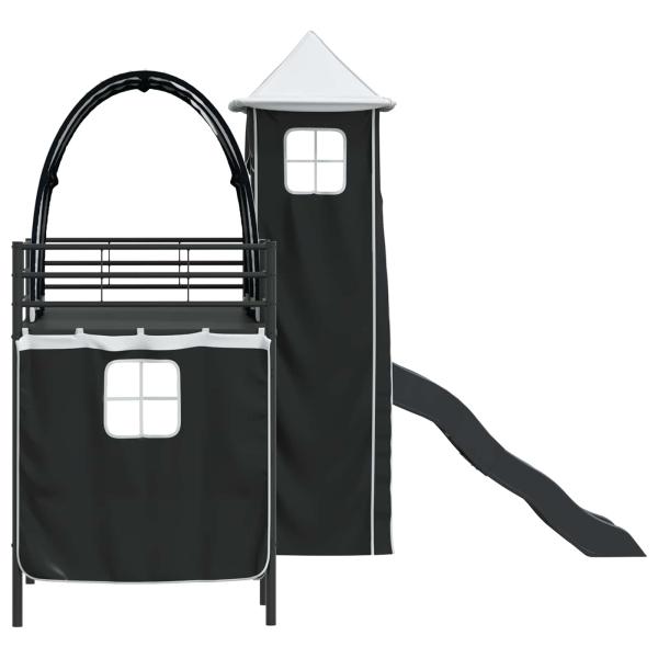 Kinderloftbett Schwarz 74,5 x 190 cm Metall
