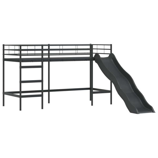 Kinderloftbett Schwarz und Blau 74,5 x 190 cm Metall