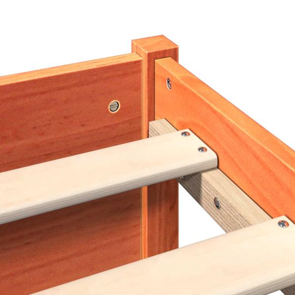 Bücherregal Bettgestell mit Kopfteil Wachsbraun 160 x 200 cm