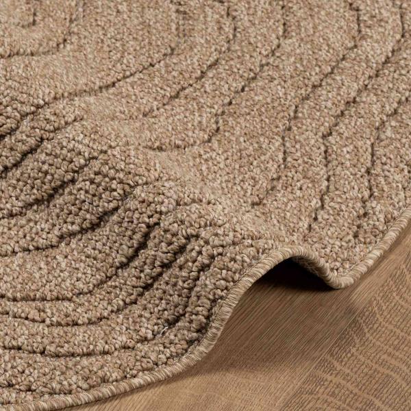 Bereichsteppiche Rund Moiré Natur Ø 200 CM