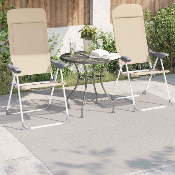 Innen- und Außenteppich PALMERAS Creme 120 x 120 cm Polyester