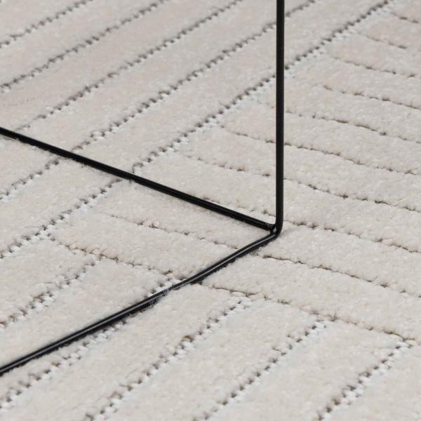 Innen- und Außenteppich PALMERAS Creme 120 x 120 cm Polyester