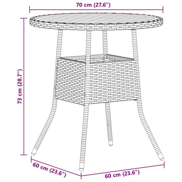 Esstisch für das Dinner Grau und Akazie 70 x 70 x 73 cm