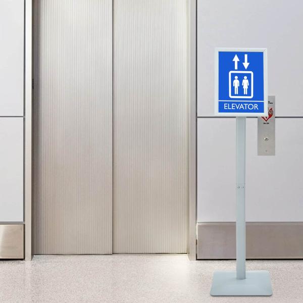 ARDEBO.de - Podest-Posterständer Silber 32 x 27 x 119 cm PVC und Gusseisen