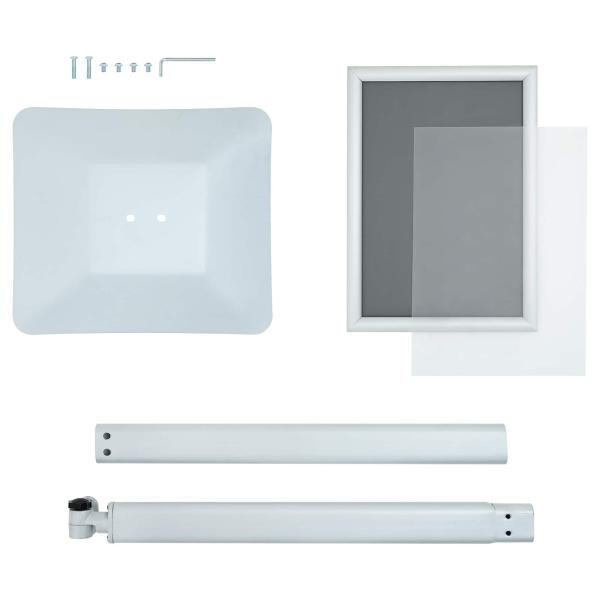 Podest-Posterständer Silber 32 x 27 x 119 cm PVC und Gusseisen