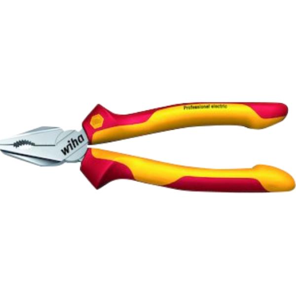 WIHA VDE-Kombizange "Wiha", 180mm 2-K-Griffe, rot/gelb