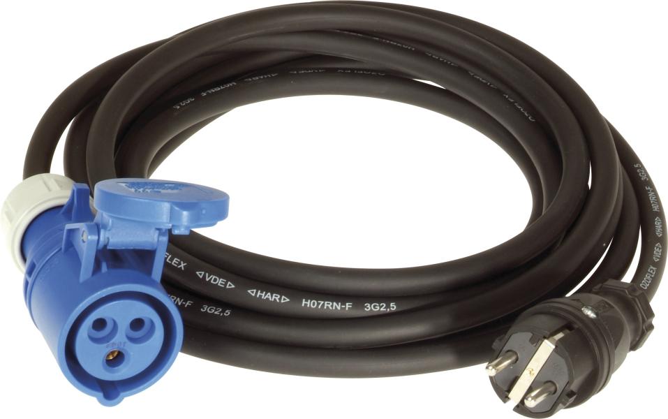 ARDEBO.de - Adapterleitung 5m H07RN-F 3G2,5 qmm schwarz