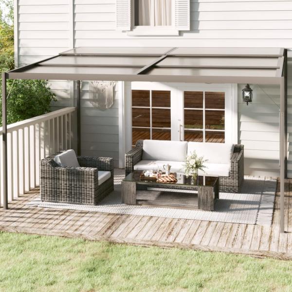 ARDEBO.de - Pavillon mit Dach Anthrazit 4x3x2,5 m Aluminium und Stahl