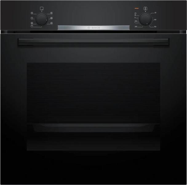 ARDEBO.de Bosch HBA510BA3 Serie 2 EEK: A Einbaubackofen, 71 L, 60 cm breit, 3D-Heißluft, Drehwähler, schwarz