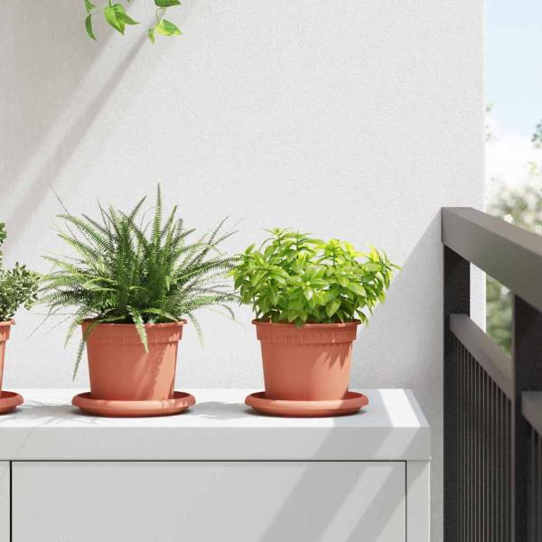 ARDEBO.de - Blumentöpfe 24 pcs Ziegelrot Ø 12,5 x 10 cm Kunststoff