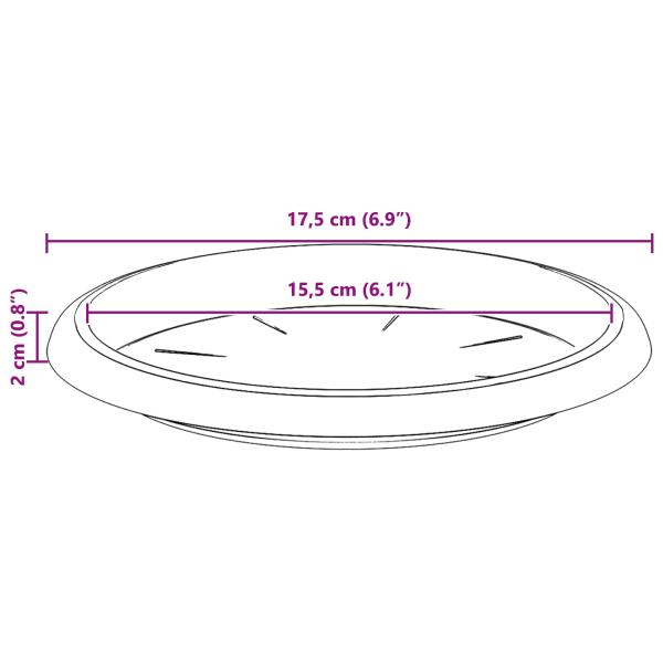 Blumentöpfe 6 pcs Ziegelrot Ø 26 x 21,5 cm Kunststoff
