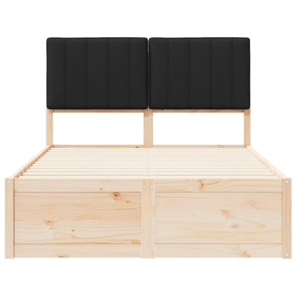 Bettgestell mit gepolstertem Kopfteil Schwarz 120 x 190 cm